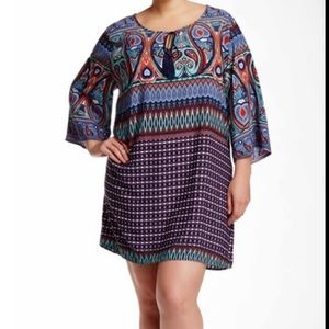 West Kei Bohemian Neck Tie Shift Dress 0932